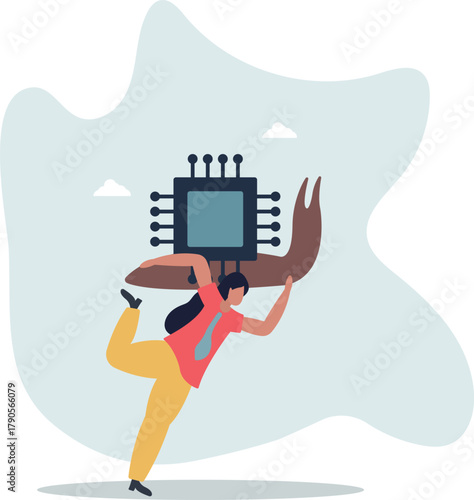 Semiconductor and computer chip shortage slow down world economic, supply chain problem impact electronics and car manufacturing.life and employment of people.