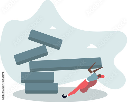 Investment risk, failure or mistake for greedy decision, business strategy to be careful and balance on instability and uncertainty concept.life and employment of people.