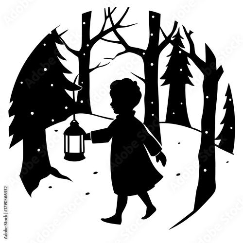 A child in winter vector illustration