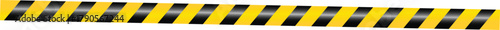 Yellow Black Stripes Line Tape and Caution Barrier Icon set. Warning Ribbon and Critical Safety Alert Symbols. Construction Tape and Danger Zone sign