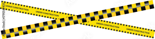 Yellow Black Stripes Line Tape and Caution Barrier Icon set. Warning Ribbon and Critical Safety Alert Symbols. Construction Tape and Danger Zone sign. Hazard Sign and Industrial Warning Border Icon
