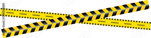 Yellow Black Stripes Line Tape and Caution Barrier Icon set. Warning Ribbon and Critical Safety Alert Symbols. Construction Tape and Danger Zone sign