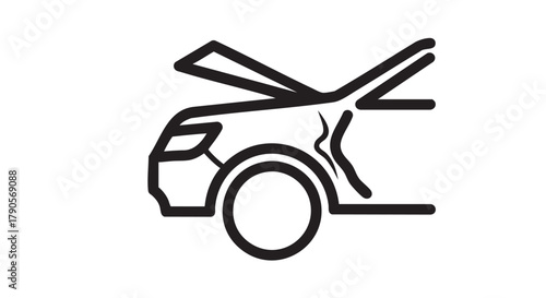 8. Crumple zone car impact outline icon vector
