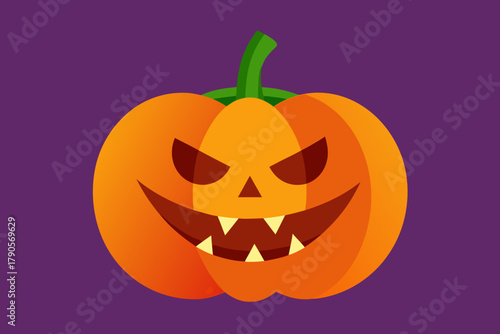 Cartoon jack o' lantern patch vector illustration
