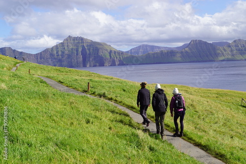 The stunning nature around the village of Gjogv by the coast of the Faroe Islands