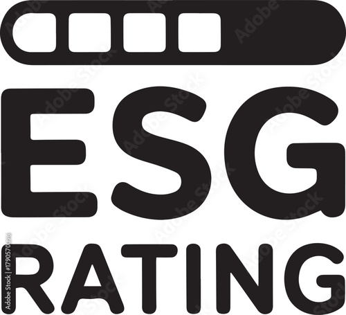 Modern ESG Rating Icon for Sustainable Business Performance, Delivering Financial Growth and Positive Environmental Social Governance Impact, Originally Vector