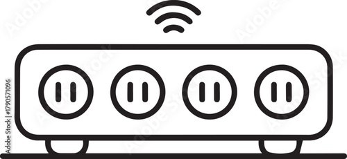 Stay Connected: Modern Wireless Router Icon Symbolizing Seamless Internet Access, High Speed Connection, and Reliable Network Performance for Home or Office