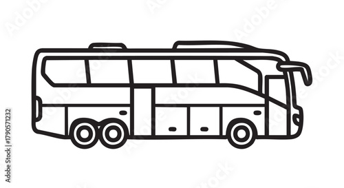 9. Tour bus coach outline icon vector
