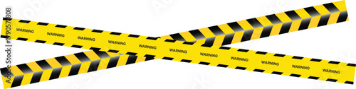 Yellow Black Stripes Line Tape and Caution Barrier Icon set. Warning Ribbon and Critical Safety Alert Symbols. Construction Tape and Danger Zone sign. Hazard Sign and Industrial Warning Border Icon