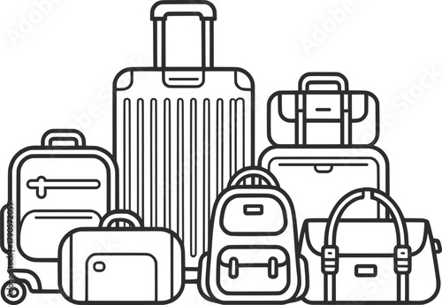 Luggage and Travel Bags Vector Illustration for Vacation and Journey Design.