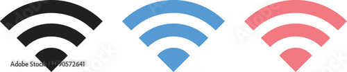 Wifi icon set. Wireless Network and Internet Connection Vector Symbols. Wi-Fi Hotspot and Wireless Access Icons collection