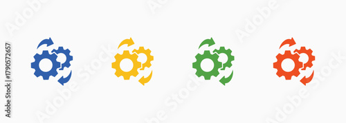 Transition Icon Set Color Multiple Style Collection