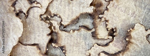 Ancient Magical Scrolls with Burnt Paper Texture, Inspired Enchantments, Historical Manuscripts, Old Books, Halloween Theme, Poster Background for Celebrations, Presentations, and Business