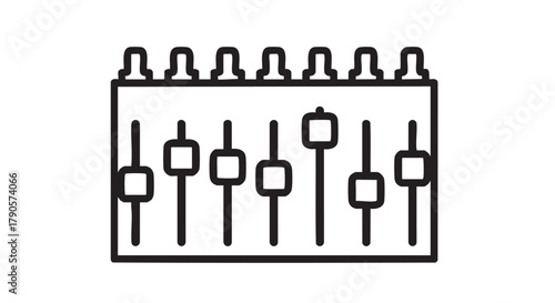 Mixing console fader section outline icon vector
