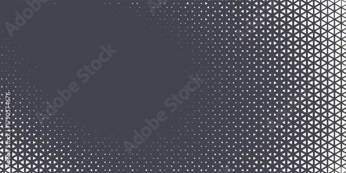 Triangular Halftone Texture Retrowave Vector Geometric Technology Abstract Background. Half Tone Triangles Retro Colored Pattern.