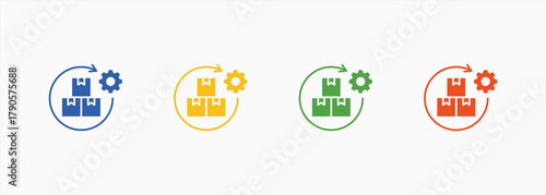 Logistics Management Icon Set Color Multiple Style Collection