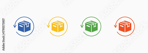 Reverse Logistics Icon Set Color Multiple Style Collection