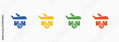 Freight Icon Set Color Multiple Style Collection