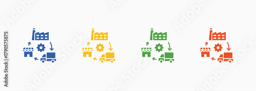 Suplay Chain Icon Set Color Multiple Style Collection