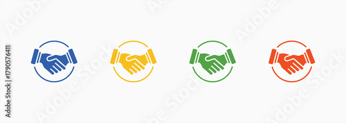 Handshake Icon Set Color Multiple Style Collection