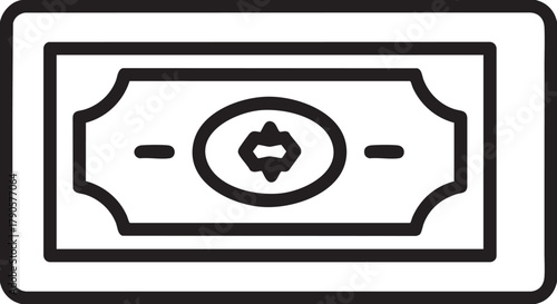 Paper bill outline icon vector
