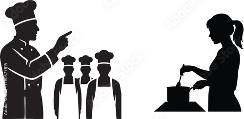 Kitchen Staff Silhouette Vector Illustration