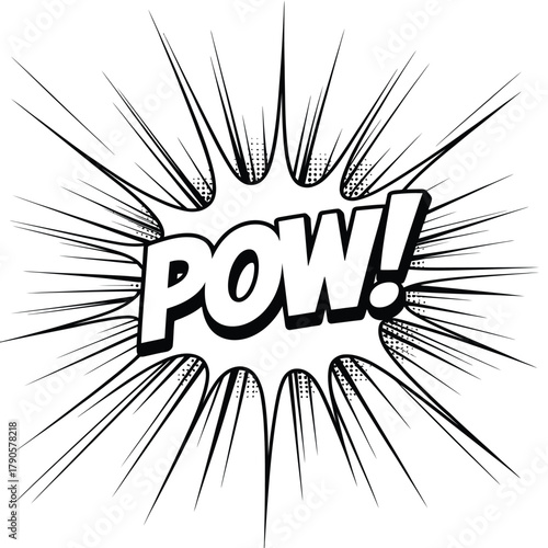 Comic book style pow explosion sound effect