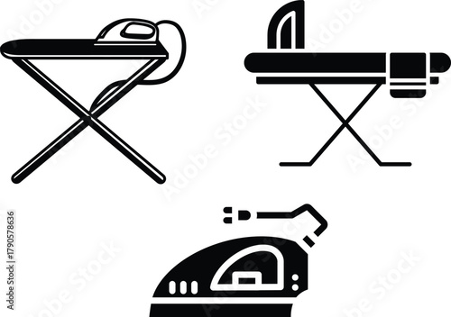 Vector Illustration of Ironing Board Silhouette