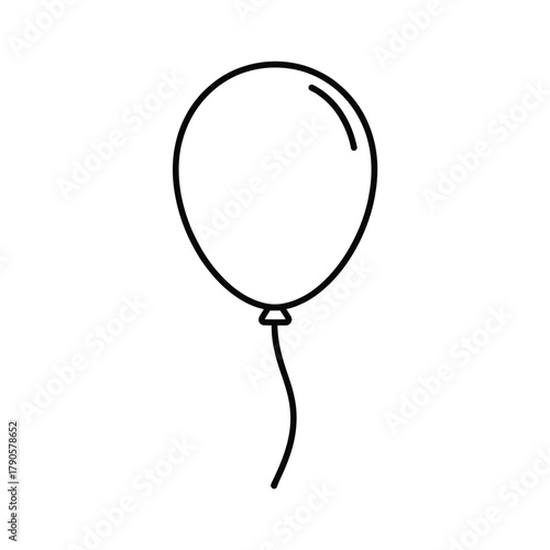 Simple outline drawing of a floating balloon with a string