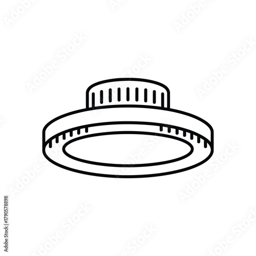 Simple line drawing of a round ceiling light fixture