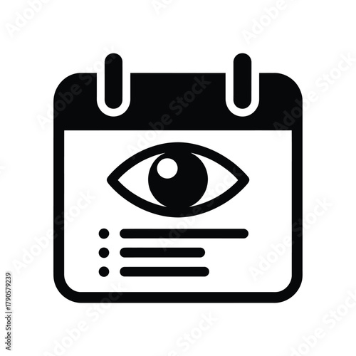 Calendar with eye icon and checklist symbolizing vision and planning