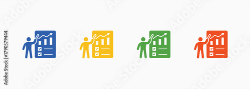 Strategic Planning Icon Set Color Multiple Style Collection