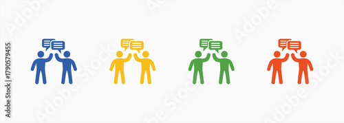 Communication Skills Icon Set Color Multiple Style Collection