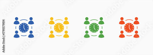 Time Management Icon Set Color Multiple Style Collection