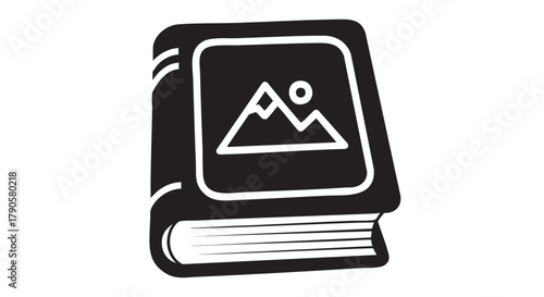 Closed book outline icon vector
