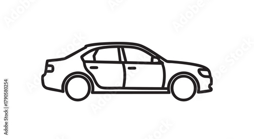 13. Car sedan outline icon vector
