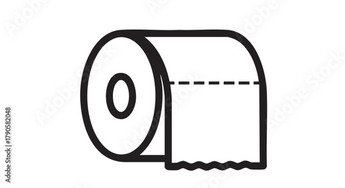 3) Bamboo toilet paper roll outline icon vector
