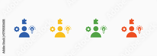 Abilities Icon Set Color Multiple Style Collection