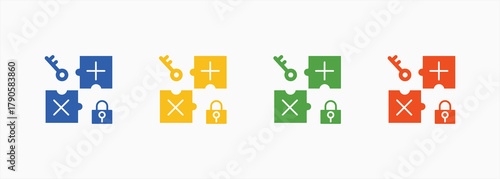 Problem Solving Icon Set Color Multiple Style Collection