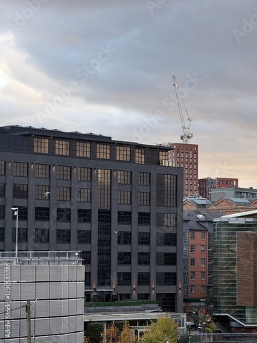 Modern buildings and landmarks in Manchester city centre. Manchester England. 