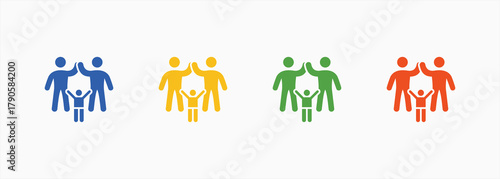 Parenting Icon Set Color Multiple Style Collection
