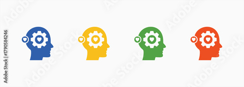 Emotional Intelligence Icon Set Color Multiple Style Collection