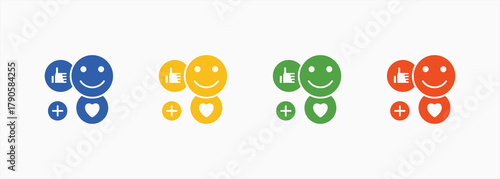 Attitude Icon Set Color Multiple Style Collection