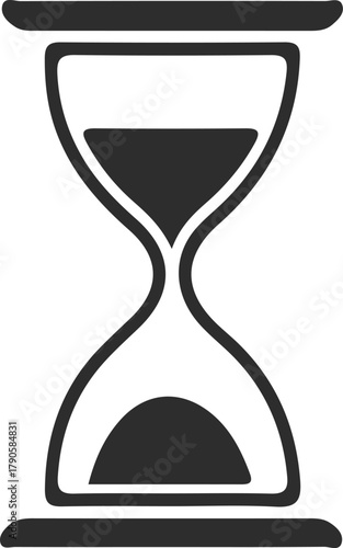 Hourglass with sand time is running out symbol of time, deadline, and urgency
