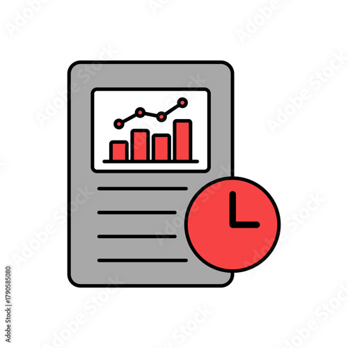 Icon a real time analytics, isolated against a clean background.