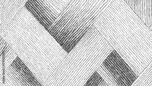 Black and white textured diagonal stripe pattern with intersecting lines abstract background