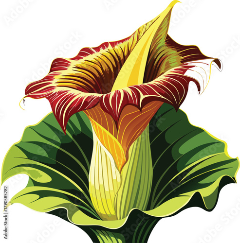 illustration of blooming Corpse Flower