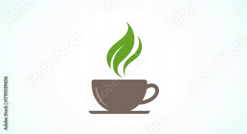 Aromatic herbal tea cup with green leaves is a healthy and refreshing beverage option for all ages