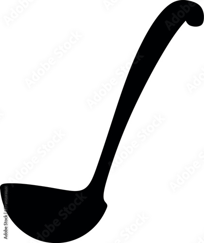 Black silhouette soup ladle kitchen utensil
