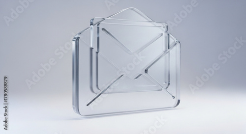 A transparent envelope icon, symbolizing communication, message, and digital correspondence
